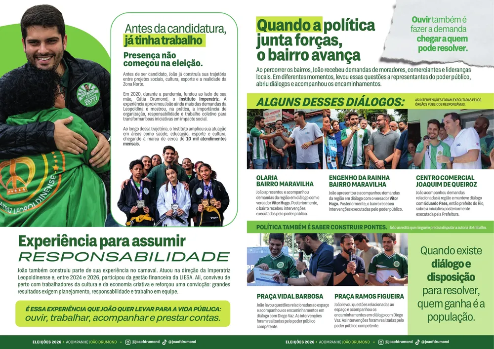 Segunda página do jornal: a trajetória antes da candidatura e os diálogos com o poder público em Olaria, Engenho da Rainha e nas praças